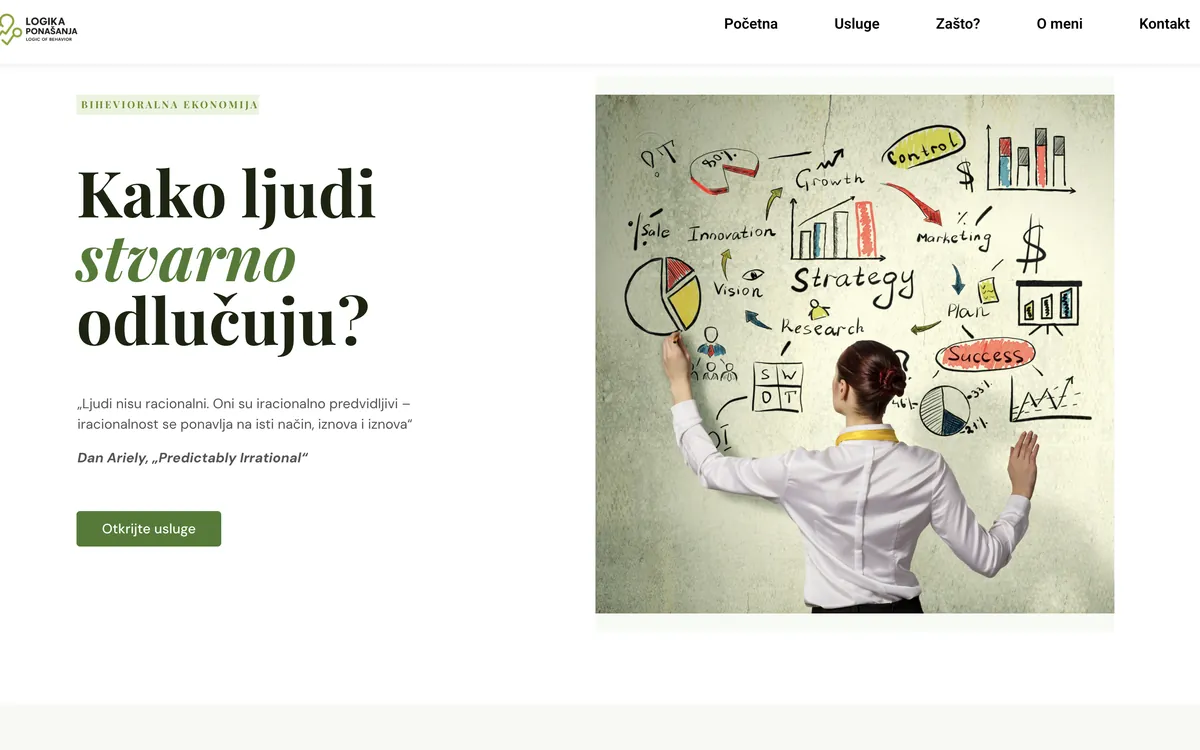Naslovnica web stranice Logika ponašanja